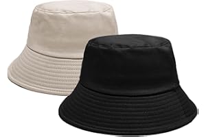 PFFY 2 Packs Bucket Hat for Women Men Cotton Hats Sun Beach Fishing Cap