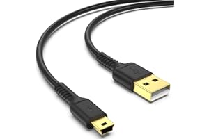 ULIFTUS 3ft Mini USB Cable, Standard USB 2.0 to Mini B Male Charger Cord Durable USB Mini to USB Charging Cable Compatible with PS3 Controller, MP3 Player, Camera, Dash Cam, Garmin GPS, Hero 3+(Black)