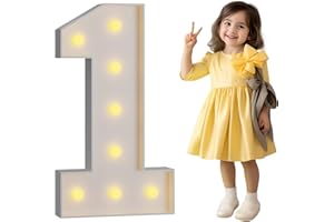 imprsv 3FT Marquee Light Up Numbers, Mosaic Numbers for Balloons, Number 1 Balloon Frame, Marquee Light Up Letters,1st Birthday Decorations, First Birthday Party Decor, Anniversary Decorations