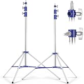 Light Stand Photography, 9.8ft/300cm Stainless Stee Tripod Stand - 2 Pack | Heavy Duty Photography Light Stand with 1/4" to 3