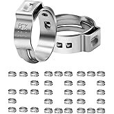 200 Pack 3/4 Inch PEX Cinch Clamps, Stainless Steel Single Ear Hose Clamps, for PEX Pipe
