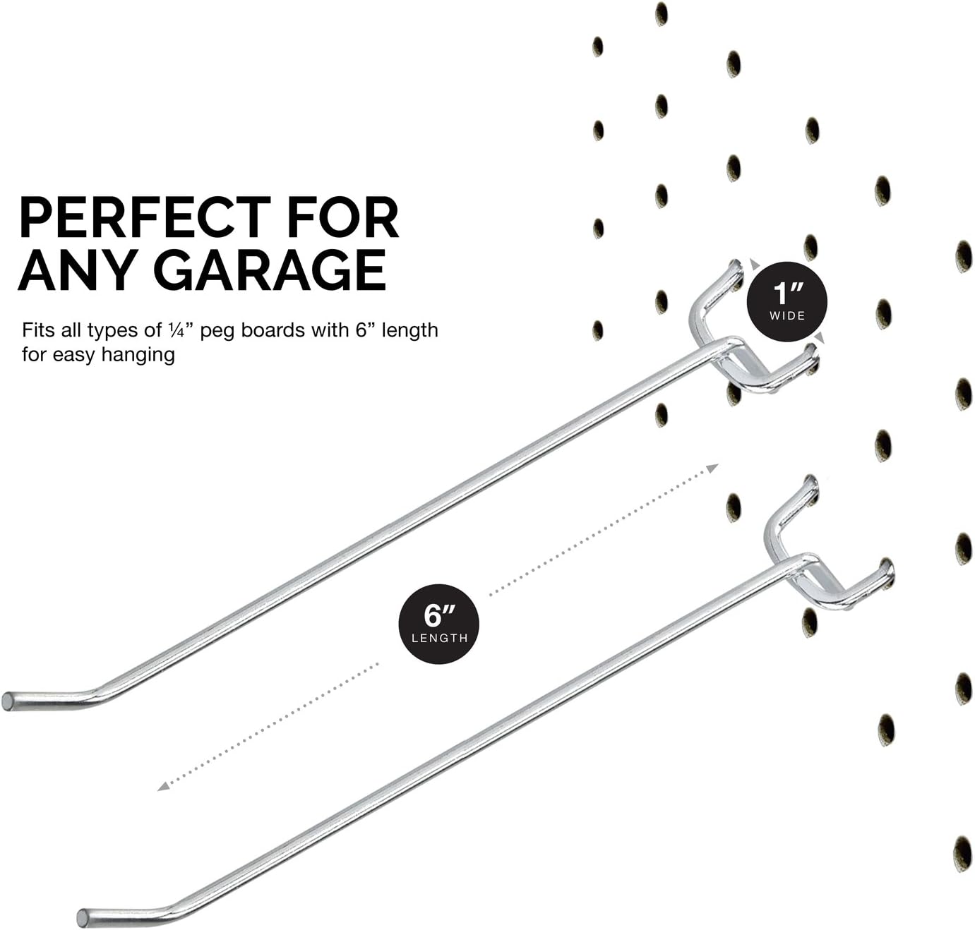 Neiko 53102A 6-Inch Pegboard Hooks and Organizer Assortment | 50-Piece Value Pack - - 