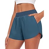 NIASHOT 3'' Athletic Workout Running Shorts for Women Knit Waistband Pocket with Liner