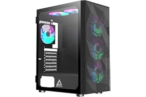 Montech X3 Mesh 6pcs, 3 x 140mm& 3 x 120mm Fixed RGB Lighting Fans ATX Mid-Tower PC Gaming Case, USB3.0, Door Open Tempered Glass Side Panel, High Airflow, Black