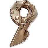 LumiSyne Skinny Knitted Scarf Women Winter Pull-Through Design Plaid Letter Pattern Narrow Long Neckerchief Warm Collar Scarf