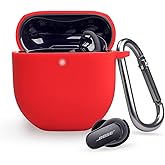 Silicone Cover for Bose QuietComfort Earbuds II 2022, Soft Shockproof Silicone Protective Case Sleeve Skin Cover for Bose QuietComfort Earbuds II (Red)