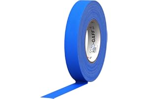 1" Width ProTapes Pro Gaff Premium Matte Cloth Gaffer's Tape With Rubber Adhesive, 11 mils Thick, 55 yds Length, Electric Blue (Pack of 1)