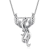 CUOKA MIRACLE Phoenix Jewelry for Women 925 Sterling Silver Nirvana Rebirth Phoenix Necklace Phoenix Earrings Animal Amulet Jewelry Birthday Gifts for Women
