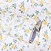 yazi Self-Adhesive PVC Shelf Liner Drawer Contact Paper,17x78 Inches, Yellow Peony