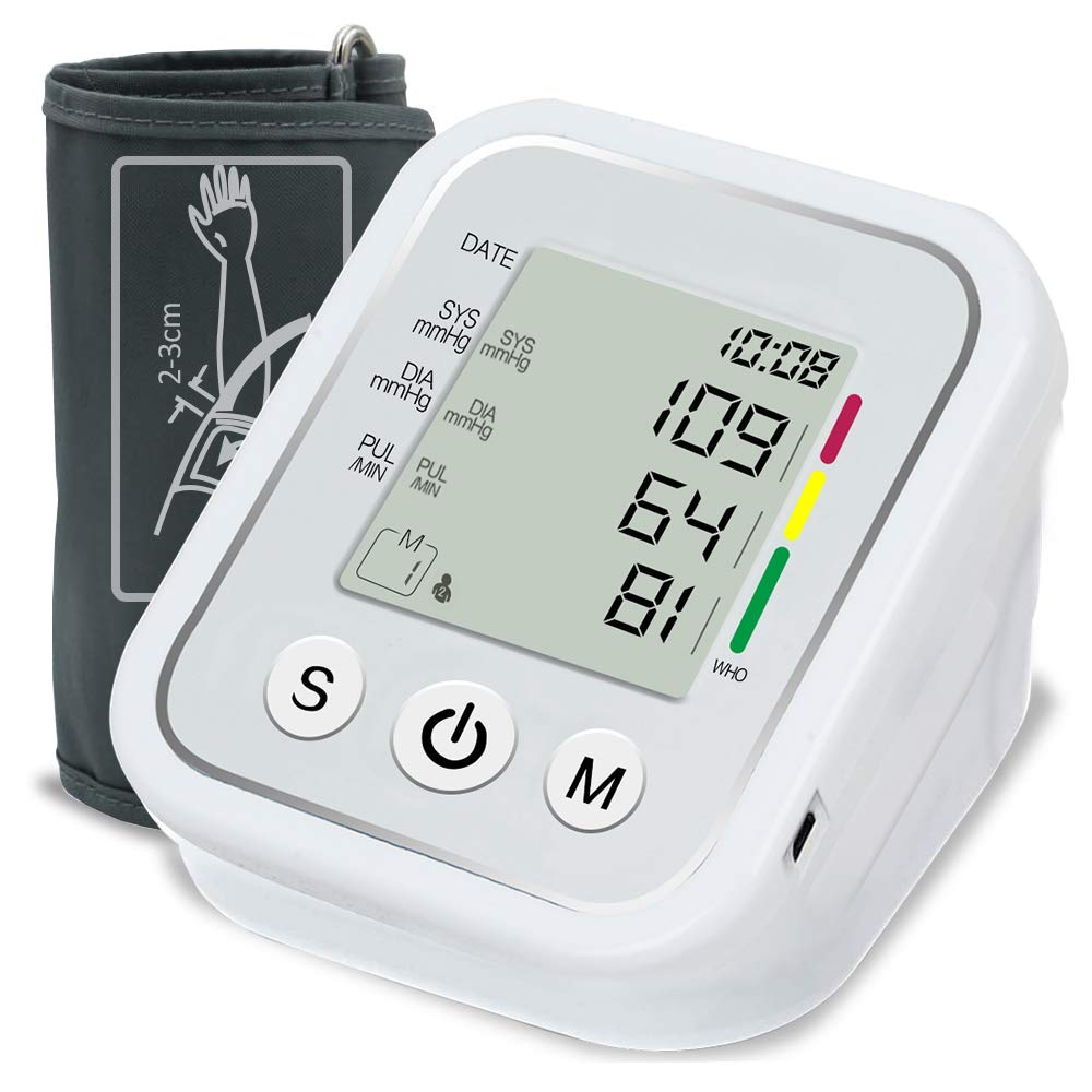 QQCute Automatic Digital Blood Pressure Monitor, Professional and Accurate BP Monitor with Clear LCD Display & Hypertension Reminder