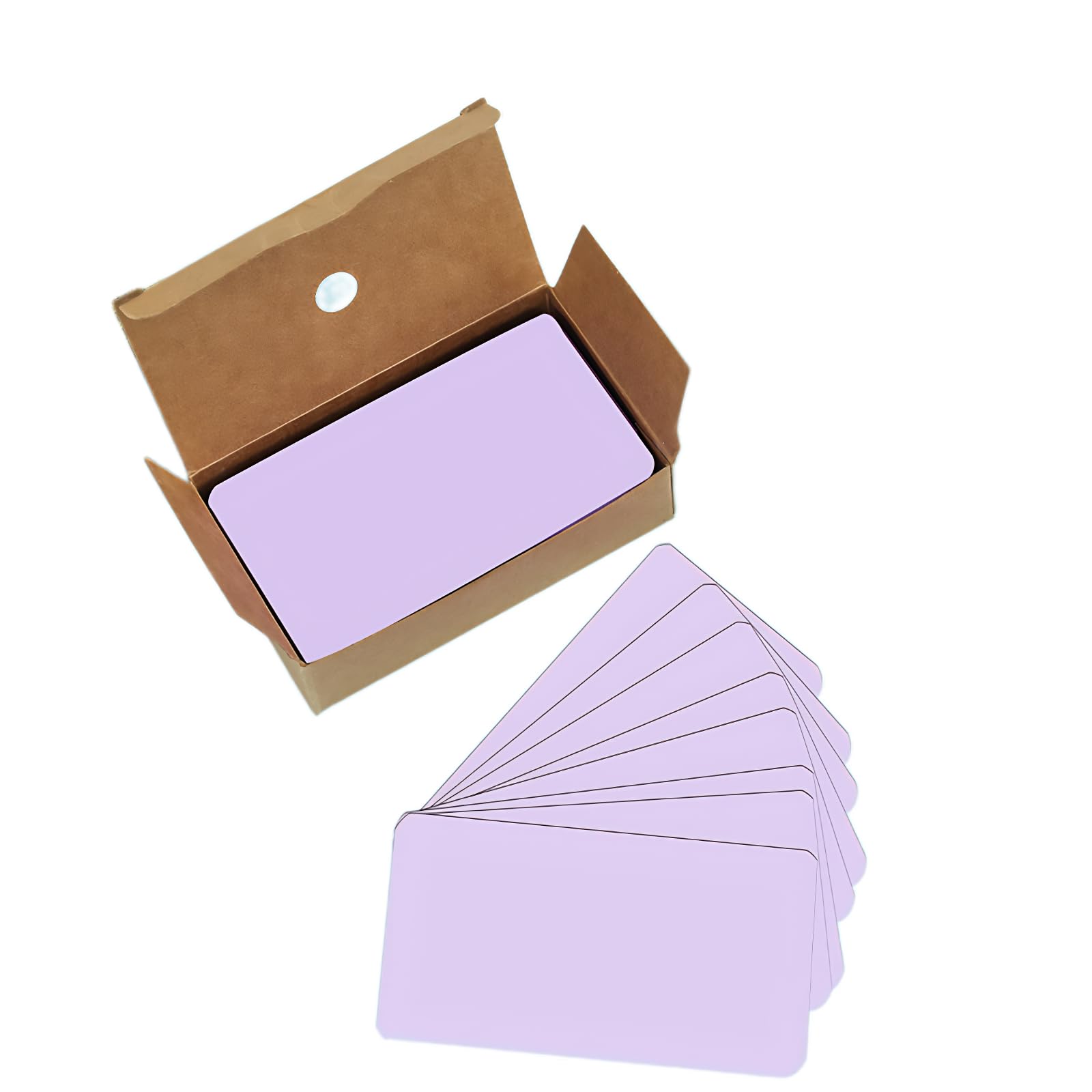 Leliafleury 100Pcs Blank Business Cards Purple Message Cards Blank Flash Cards Craft Words Cards for Learning, Study, DIY, Memory Note