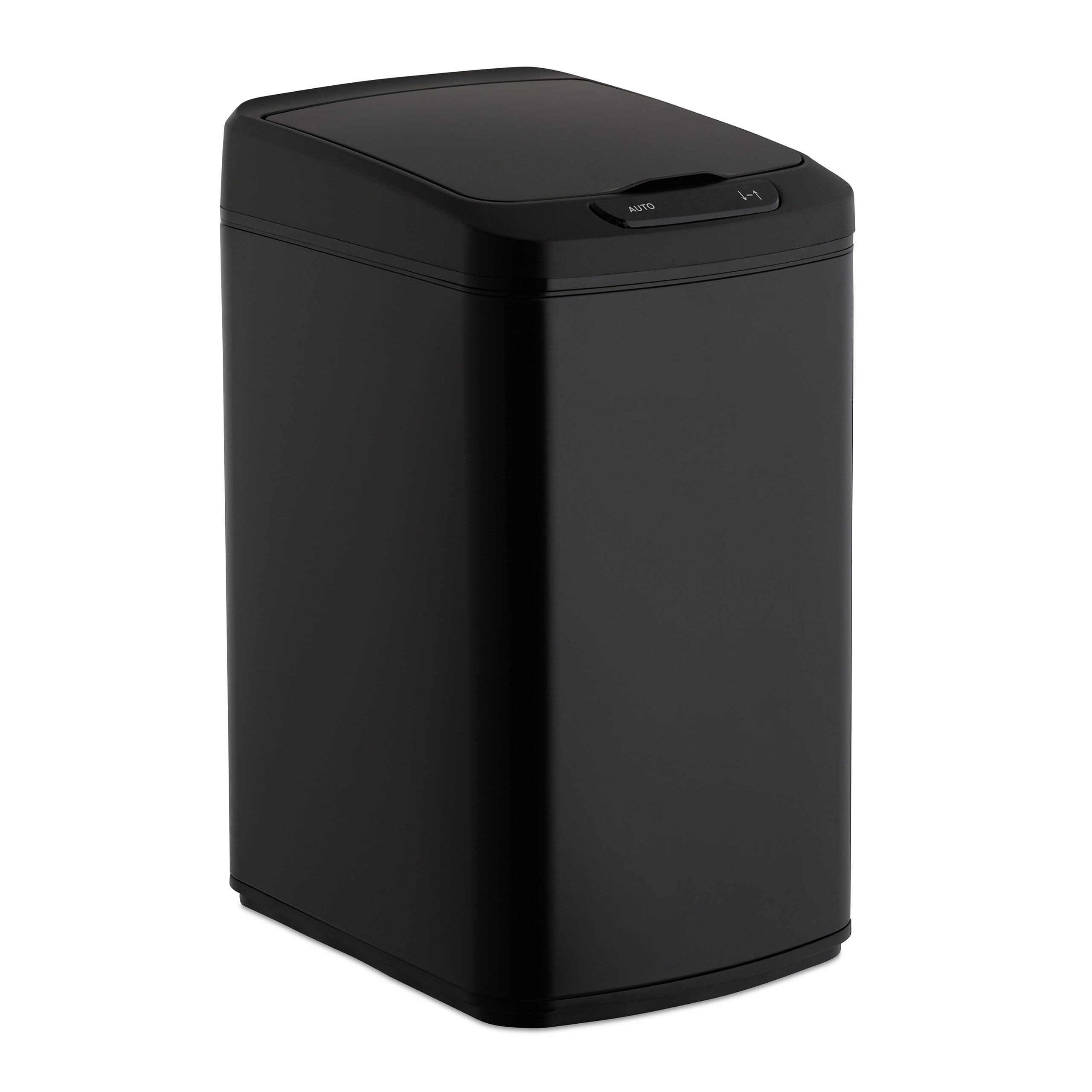 Relaxdays Sensor Bin 12L, Square Trash Can With Lid & Bucket, Kitchen & Bath, Automatic Waste Collection, Black