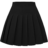 DRESS NICES Women Pleated Skirt A-Line Short Mini Basic Skirt School Uniform Cheerleader Skirts Skater Skirt