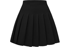 DRESS NICES Women Pleated Skirt A-Line Short Mini Basic Skirt School Uniform Cheerleader Skirts Skater Skirt