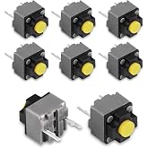 RUNJRX 6 Pcs Kailh Silent Mouse Micro Switch 6 * 6 * 7.3mm Industrial Mute Button Square Switch 20 Million Click (Yellow GMS7.0)