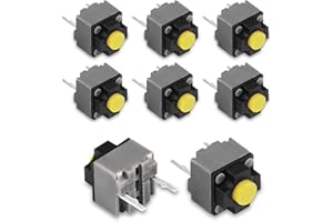 RUNJRX 6 Pcs Kailh Silent Mouse Micro Switch 6 * 6 * 7.3mm Industrial Mute Button Square Switch 20 Million Click (Yellow GMS7.0)