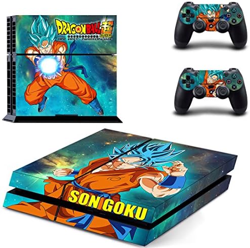 Vanknight Vinyly Designer Skin Sticker for PS4 Console with Two Free Wireless Controller Decals- Dragon Ball