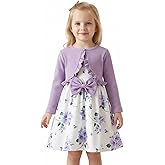 NNJXD 2PCS Little Princess Floral Dress with Cardigan Shrug Sweaters Toddler Girl Fall Clothes