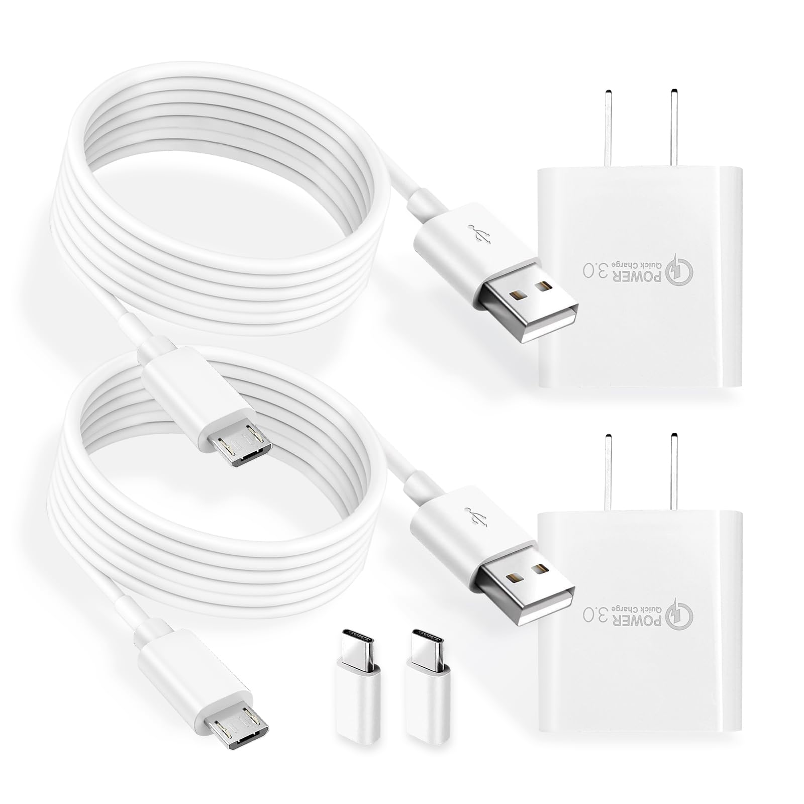 Photo 1 of 2 Pack 10ft QC3.0 Fast Charger for Arlo Pro 2, Arlo Pro, Arlo Go, Arlo Q Camera, Essential Spotlight Camera,Eufy,Wyze Cam Pan V2 V3,Cloud,Netvue,Yi Home,Kasa,Oculus go,Blink Camera Charging Cable Cord