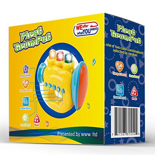 First Trumpet. Battery Operated Music With Features for Learning and Entertainment for Your Baby and Toddler. Portable Small Size.