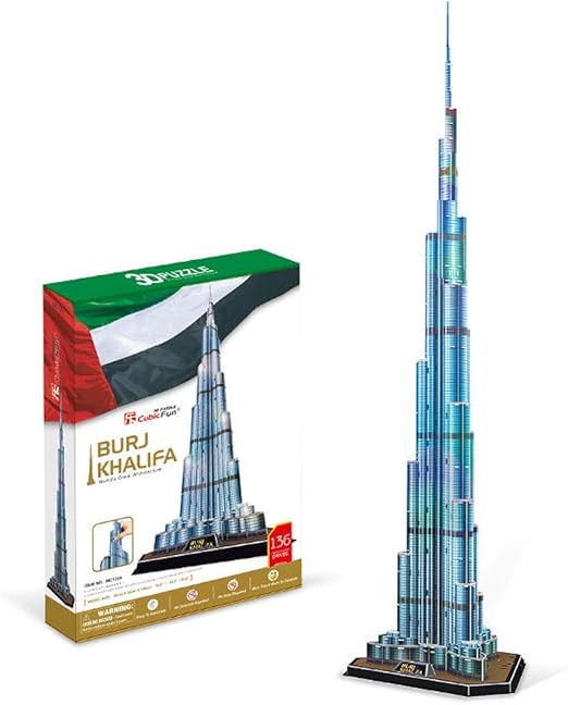SBD 3D Burj Khalifa Dubai Tower DIY Assembled Model Toys Suitable for