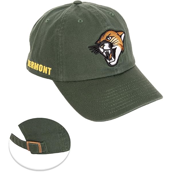 Desert Cactus University Of Vermont UVM Catamounts Baseball Hat - Adjustable Cloth Strap, Green, One Size - View #3
