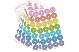 ZYWJUGE Fashion Self-Adhesive Loose-Leaf Paper Hole Reinforcement Labels, Round, Colorful Patterns Design, 1008 Pieces