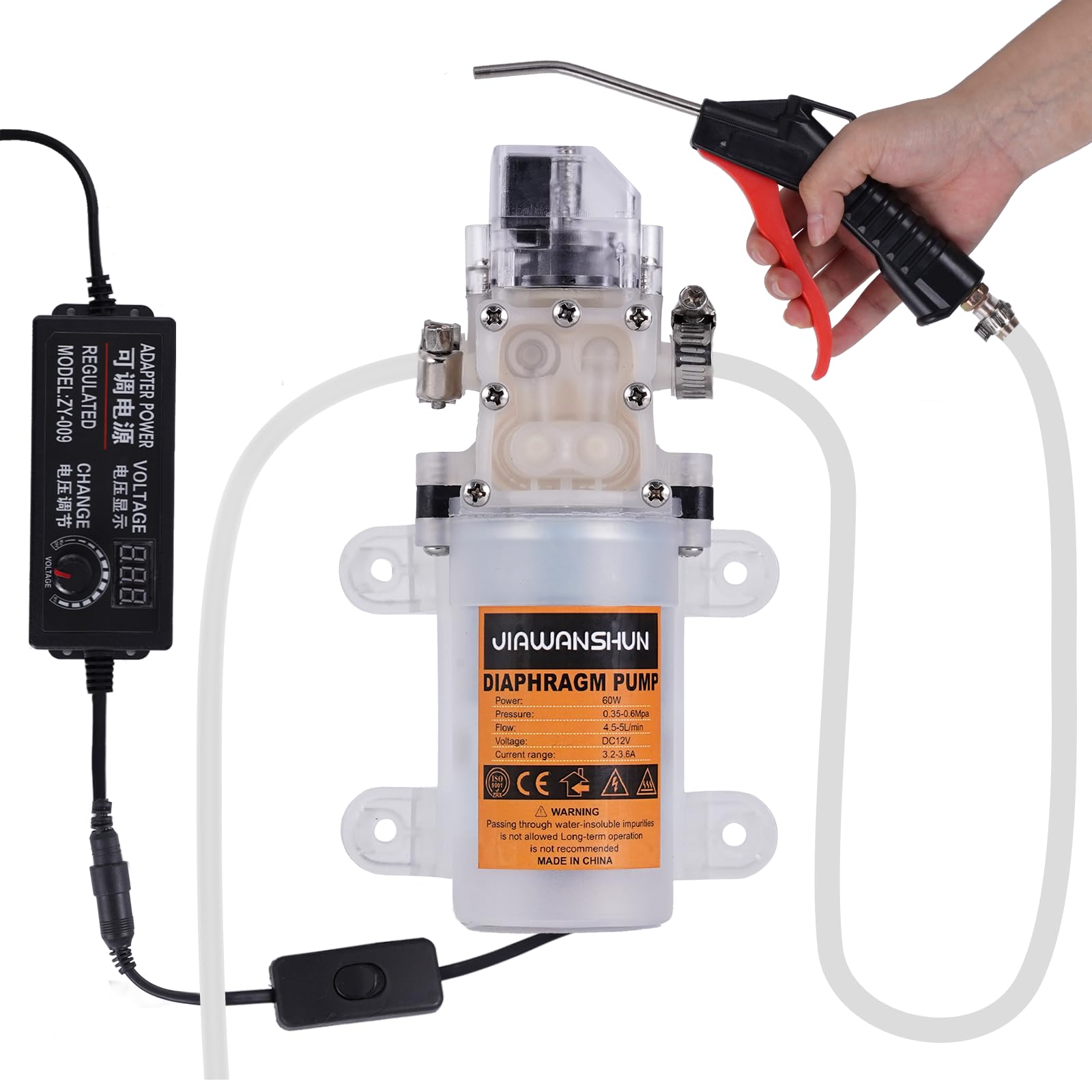 Photo 1 of 110V Electric Wine Transfer Pump with Flow Control & Auto Start-Stop, Includes Food-Grade Liquid injection Gun & PVC Hose - for Wine Brewing/Car Urea/Edible Oil Transfer