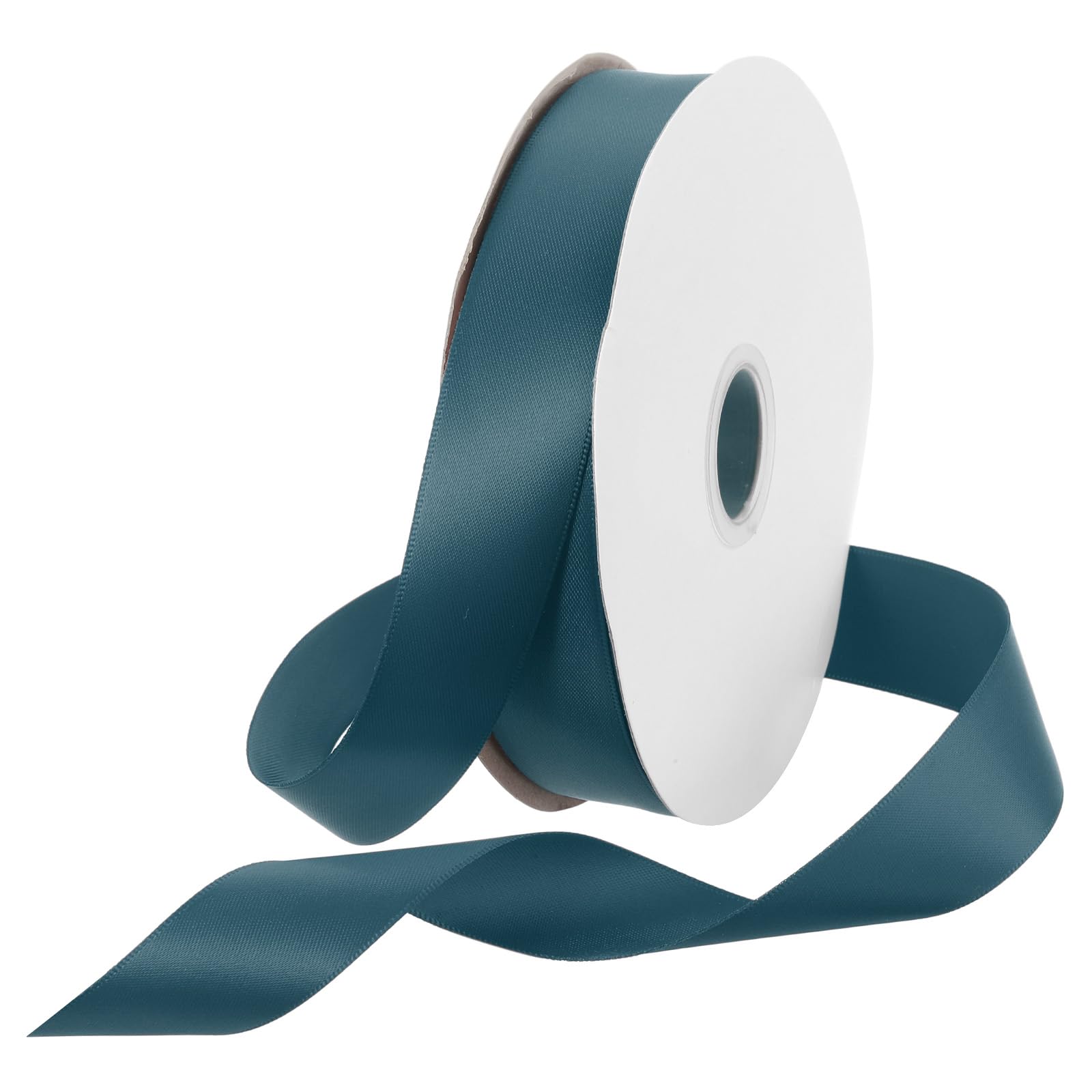 Rebower 25mm Satin Ribbon 46m Thick Double Face Grosgrain Silk Ribbon, [for Gift Wrapping, Hair Bows, Wedding, Cake, Flower] - 50 Yard/150ft/ Dark Green