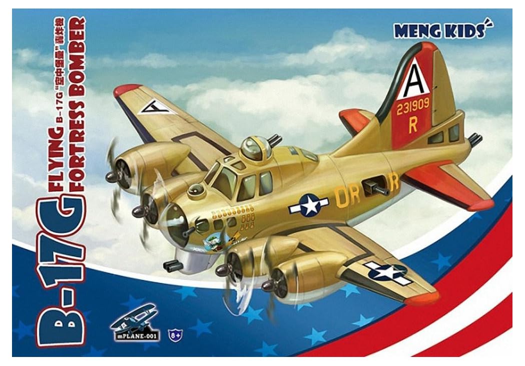 MENG Model Kids B-17G Flying Fortress Bomber Kit (Multi-Colour), 12.7 x 17.78 x 3.18 cm