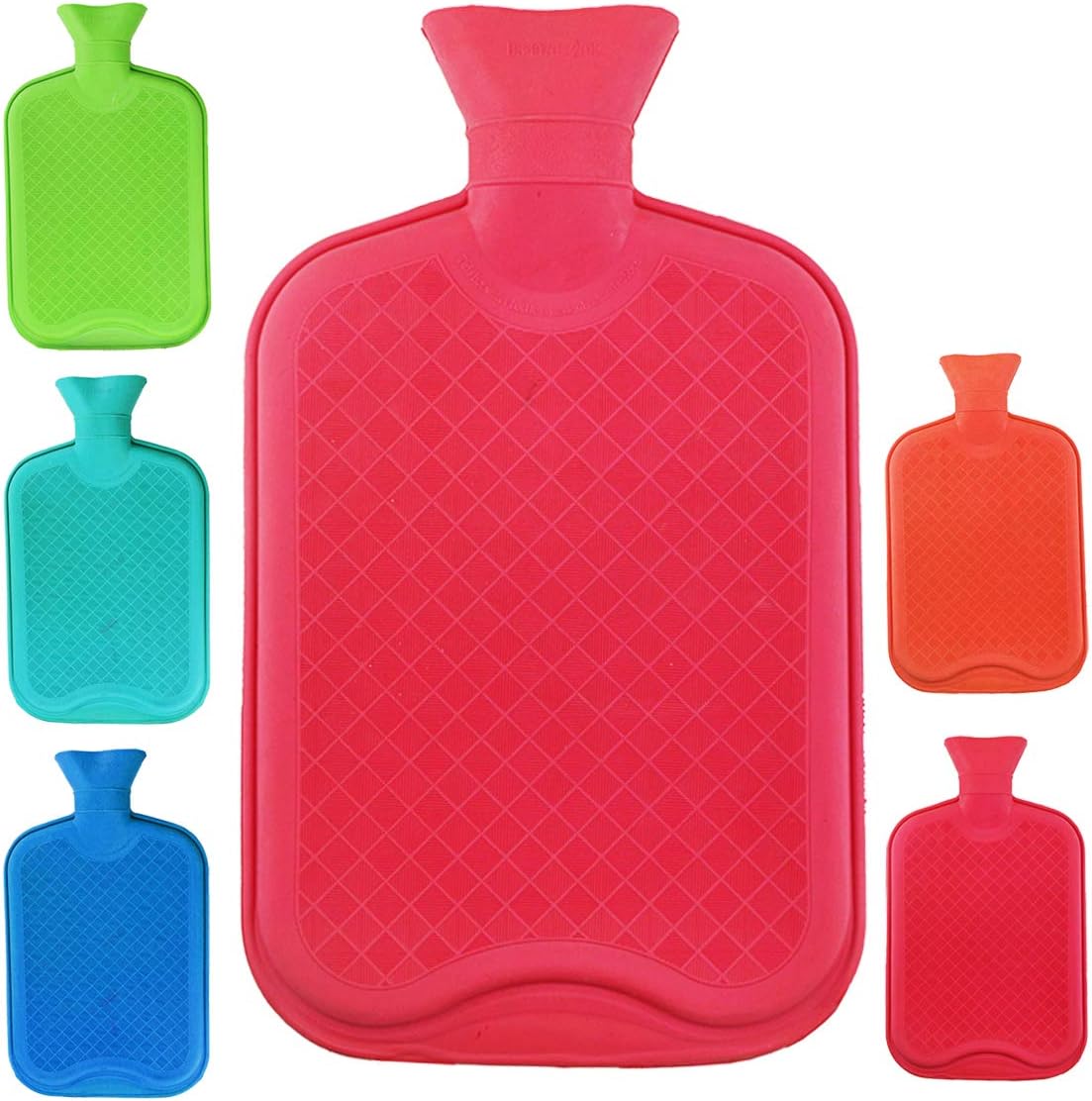 WTSHOP Premium Simple Rubber 2.5L Hot Water Bag(Random Color),Great for Pain Relief,Hot and Cold Therapy,Natural Rubber BPA Free- Durable Hot Water Bottle: Health & Personal Care