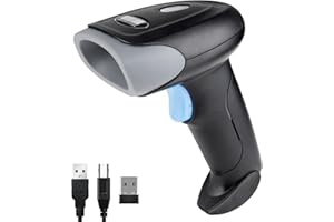 JIAN BOLAND Wireless Barcode Scanner 1D QR Scanner Wireless Handheld Laser Bar Code Reader 3-in-1 with Bluetooth & 2.4G Wireless & USB Wired Works with iPad, Android Phone, iPhone, Laptop-U26