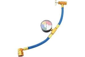 R134A Refrigerant Recharge Kit,R134A Refrigerant Charging Hose with Gauge, Car AC Refrigerant Hoses, AC Recharge Hose Fits fo