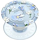 ​​​​PopSockets Phone Grip with Expanding Kickstand, Adhesive Grip - Translucent Blue Fields