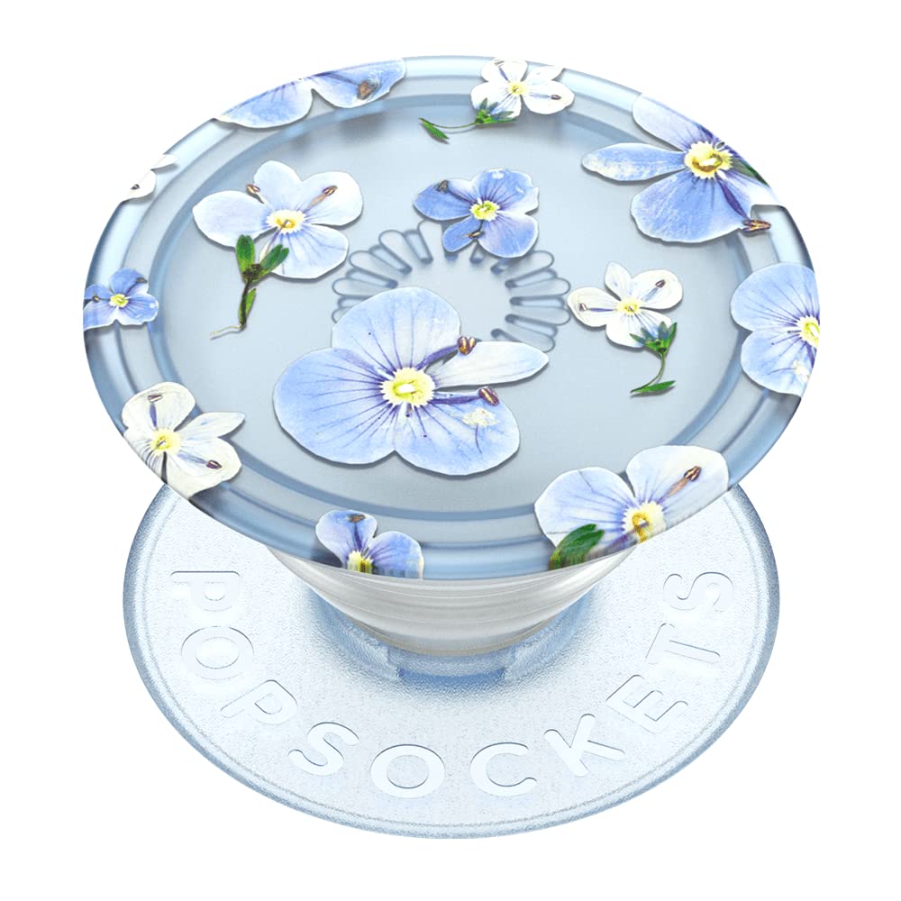 ​​​​PopSockets Phone Grip with Expanding Kickstand, Adhesive Grip - Translucent Blue Fields