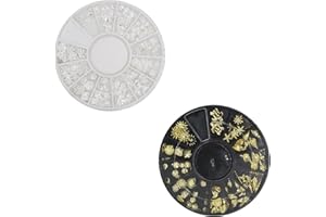 CRZQXOUR 2 Boxes Gold And Silver Beach Nail Charms,Junk Charms,Shell Nail Charms,Diy Acrylic Nails Design Supply,Summer Beach Ocean Manicure,Metal Ocean Nail Studs Sea Series Nail Charms