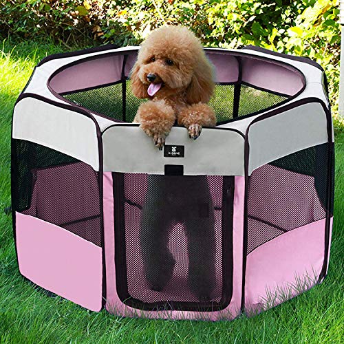XZONE PET Portable Foldable Pet Dog Cat Playpen Crates Kennel/Premium