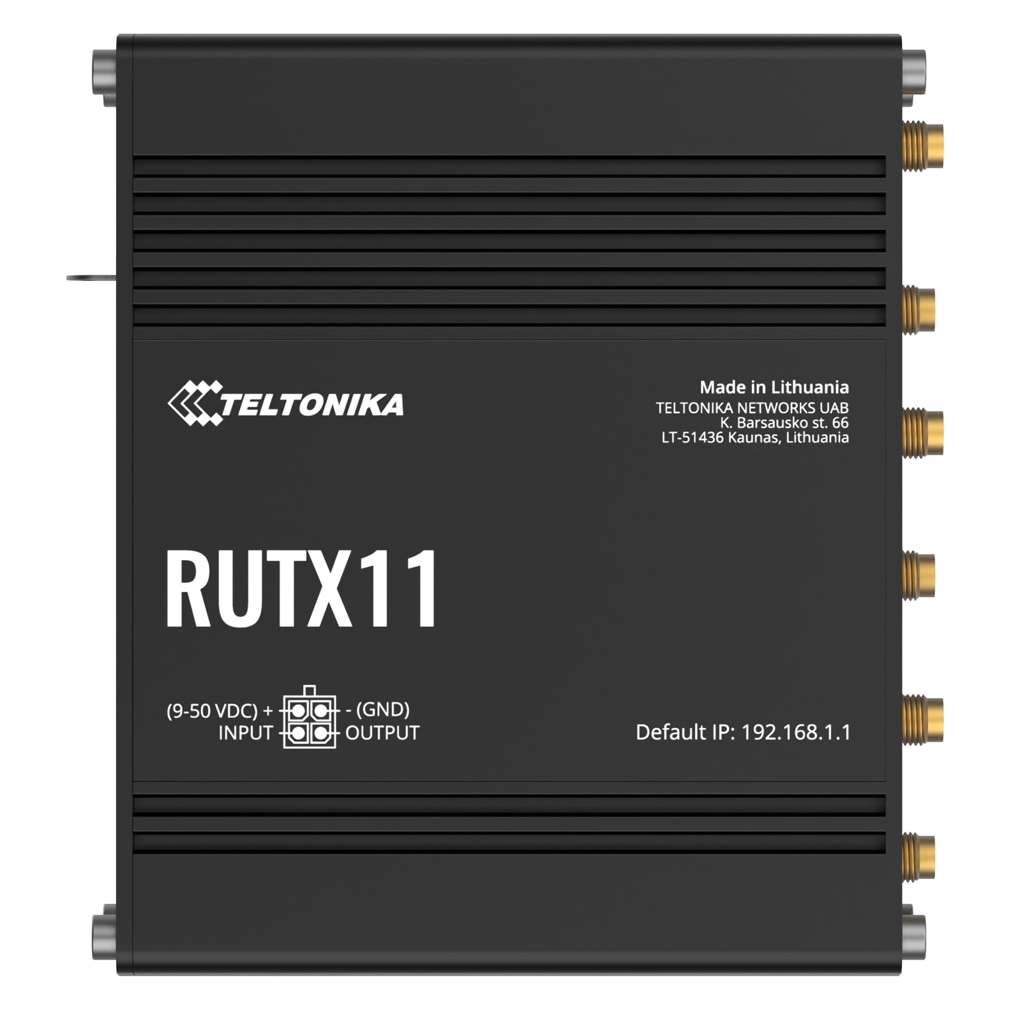 Teltonika RUTX11 Industrial Cellular Router, 4G LTE Cat 6, Dual SIM, Wi-Fi 5, Multiple VPNs, 4x Gigabit Ethernet Ports, GNSS
