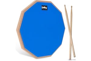 Drum Practice Pad Set, Lotkey 12" Drum Pad for Adult Kids (Blue, Pad)