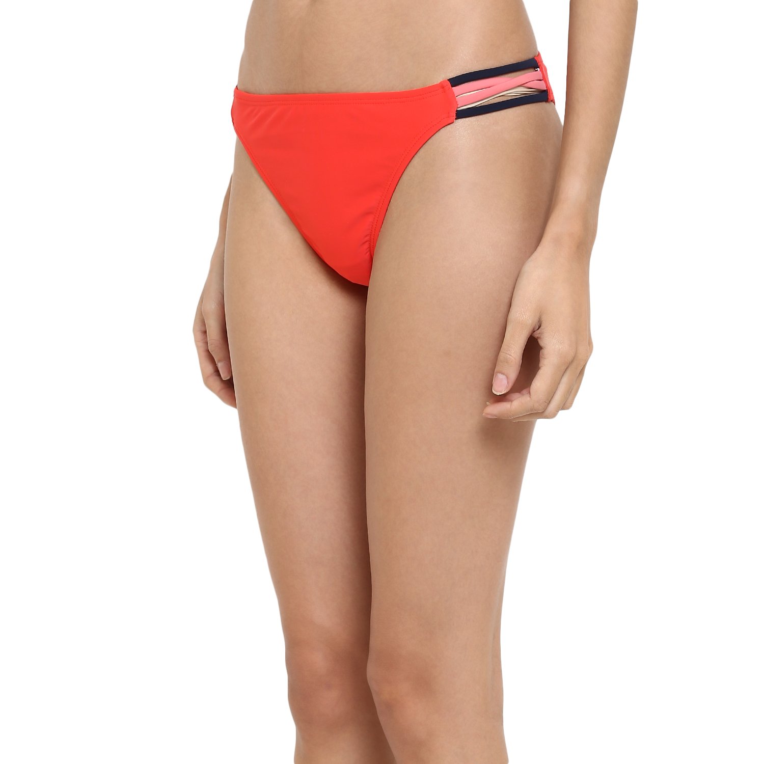 kvl womens solid bikini swimsuit bottom- orange