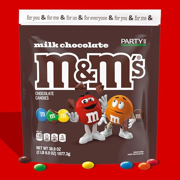 M&M’S SUMMER MILK CHOCOLATE CANDY, PARTY SIZE, 38 OZ RESEALABLE BULK BAG
