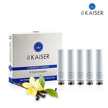 E-Zigarette | E-Liquid 5er Pack Weiß Cartomizer | Vanille-Geschmack | E-Shisha | für eKaiser Wiederaufladbar E-Shisha Zigarette