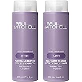 Paul Mitchell Platinum Blonde Gift Set, Purple Shampoo + Conditioner, For Brassy Hair