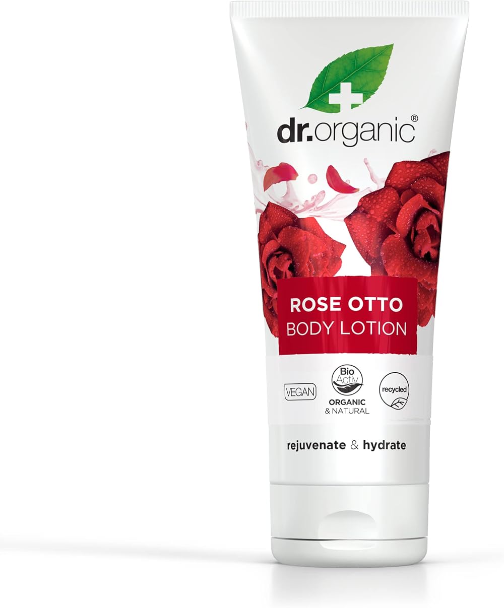 Dr Organic Rose Otto Moisturiser Lotion for Mature Skin Vegan Cruelty-Free 200ml