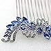 Faship Blue Crystal Hair Comb