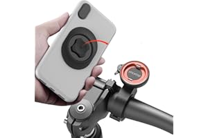 SINCETOP Bike Phone Mount,Motorcycle Phone Holder with Universal Adapter,Out Front Bicycle Handlebar Mount for Mountain Road EBike,Scooter,Moto,MTB,Quick Release Attach/Detach-Orange【Series C - 1st Gen】