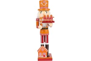 PASOLABE Christmas Nutcracker Gingerbread Nutcracker Figures 14 Inch Wooden Nutcracker Gingerbread Christmas Decorations for Christmas Ornaments Gifts Xmas Decor
