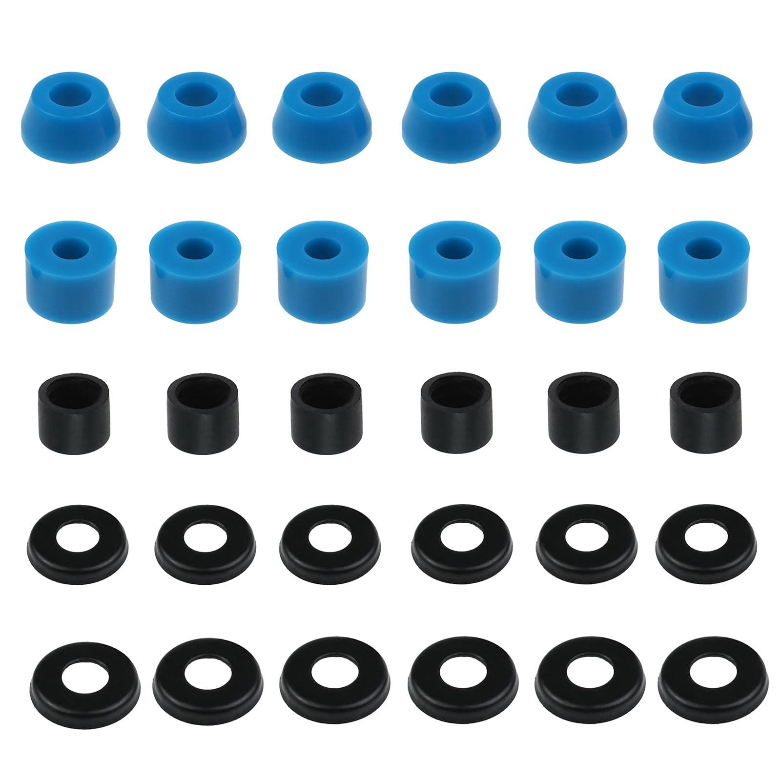 OTOTEC 3 Sets of Skateboard Truck Bushings Kit for Most 7 Inch Skateboard Trucks, 88A Hardness, Blue, Black