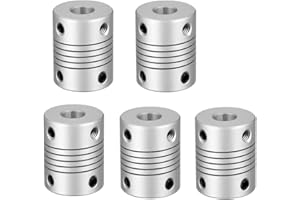 RANIT 5Pcs 8mm to 8mm Shaft Coupling 25mm Length 19mm Diameter Stepper Motor Coupler Aluminum Alloy Joint Connector for 3D Printer CNC Machine DIY Encoder