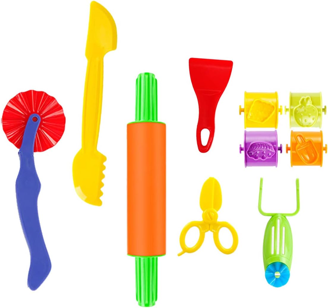 Pandapia 10-Piece Play Dough Tools for Toddler Kids,Playdough Playset Accessories for Preschool Classroom